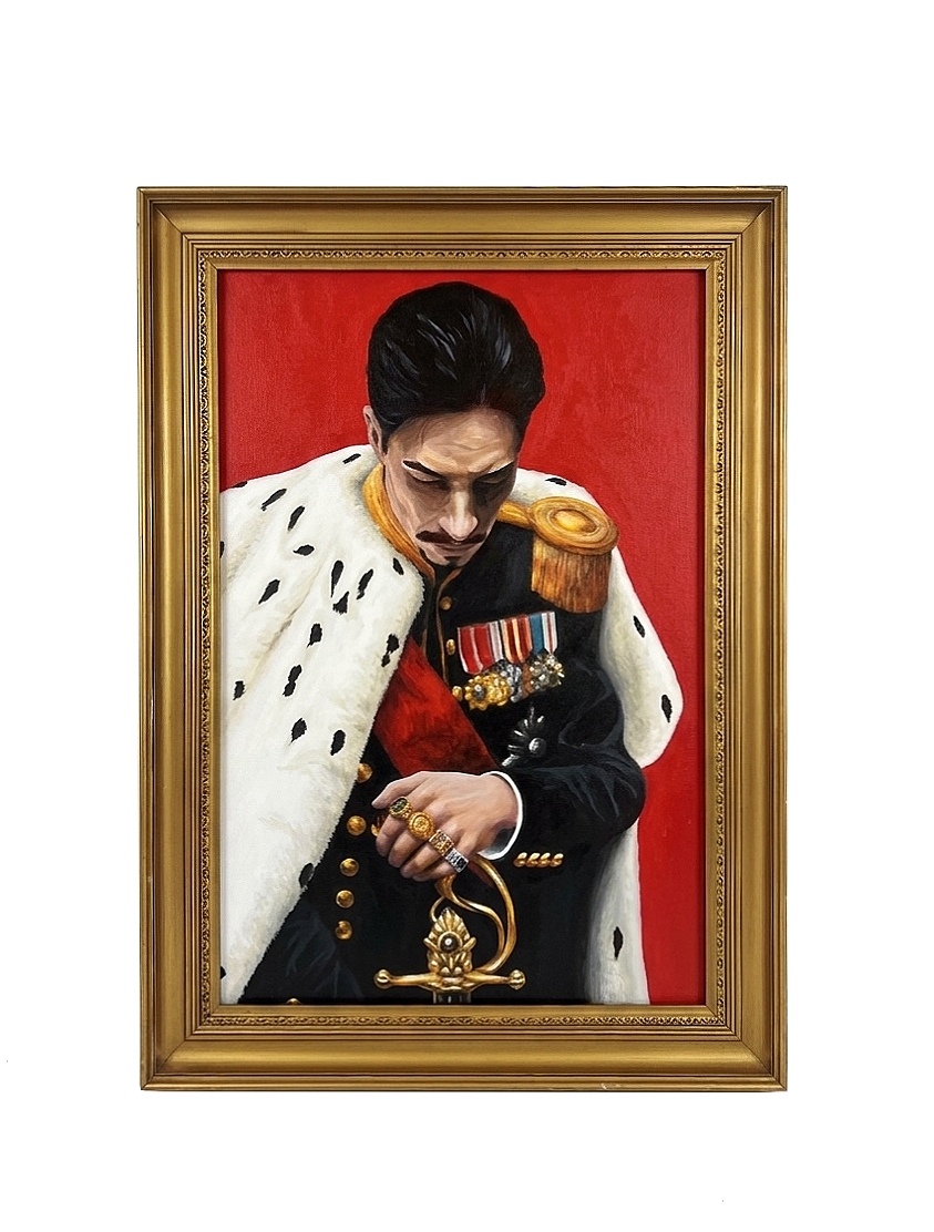 Framed portrait titled Capetan